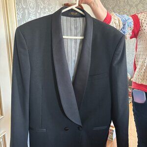 PIERRE CADIN BLACK MENS TUXEDO  JACKET,SIZE44R,AMERICAN MADE,DOUBLE BREASTED,